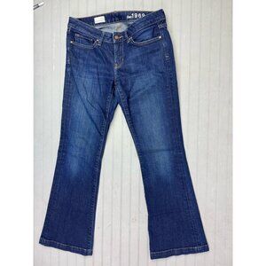 Gap 1969 Size 27p Petite Womens Jeans Long & Lean Trouser Low Rise Stretch Dark